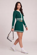 Contrast Pleated Skort