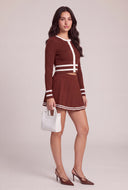 Contrast Pleated Skort