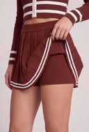 Contrast Pleated Skort
