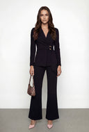 Kailany Crepe Knit Tie Waist Blazer Jacket