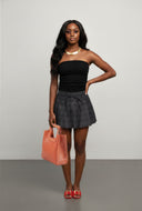 Zariyah Faux Suede Ruched Tube Top