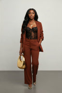 Crepe Knit Tab Sleeve Blazer