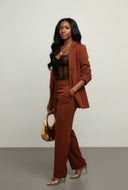 Crepe Knit Tab Sleeve Blazer