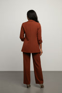 Crepe Knit Tab Sleeve Blazer