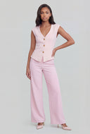 Solid Wide Leg Dress Pants