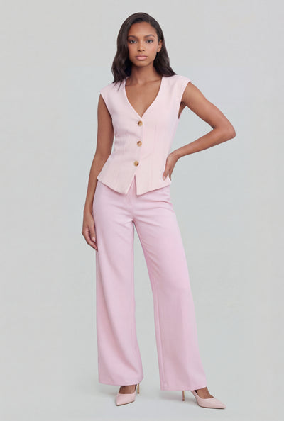 Solid Wide Leg Dress Pants