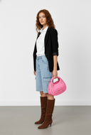 Eliza Open Front Faux Suede Blazer