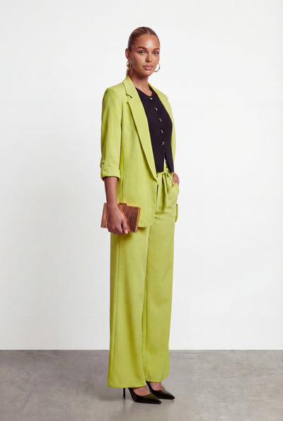 Natalie Tie Waist Straight-Leg Dress Pants