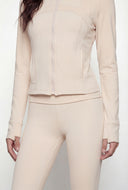 Juliana Decorative Stitch Zip Track Jacket