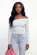 Gemma Rib Knit Ruched One Shoulder Top