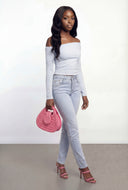Gemma Rib Knit Ruched One Shoulder Top