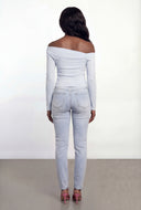 Gemma Rib Knit Ruched One Shoulder Top