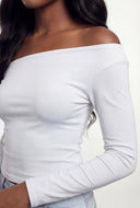 Gemma Rib Knit Ruched One Shoulder Top