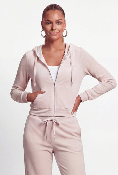 Dream Glam Velour Crop Hoodie