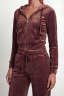 Dream Glam Velour Crop Hoodie