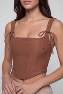Joelle Tie Strap Crop Corset Top