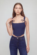Joelle Tie Strap Crop Corset Top