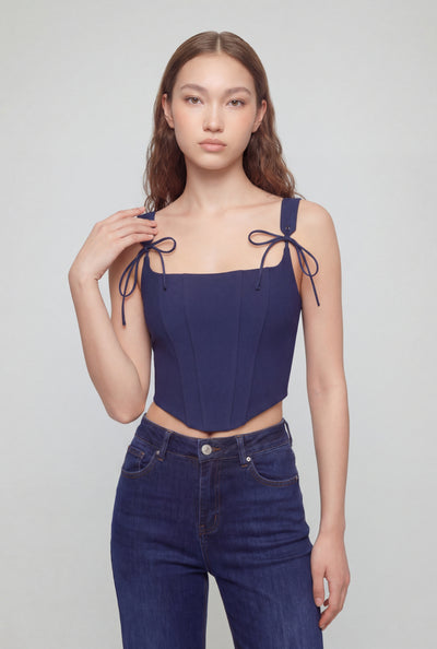Joelle Tie Strap Crop Corset Top