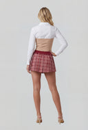Joelle Ruffled Plaid Pleated Skirt
