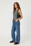 Lucille Plaid Fleece Button Front Vest