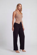 Pull On High Waisted Wide Leg Pants