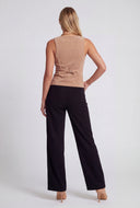 Pull On High Waisted Wide Leg Pants
