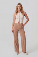 Pull On High Waisted Wide Leg Pants