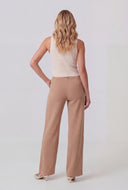 Pull On High Waisted Wide Leg Pants
