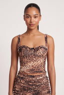 Leopard Mesh Crop Top