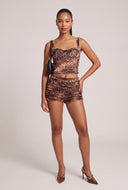 Leopard Mesh Crop Top