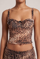 Leopard Mesh Crop Top