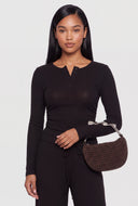 Emory Rib Knit Henley Top