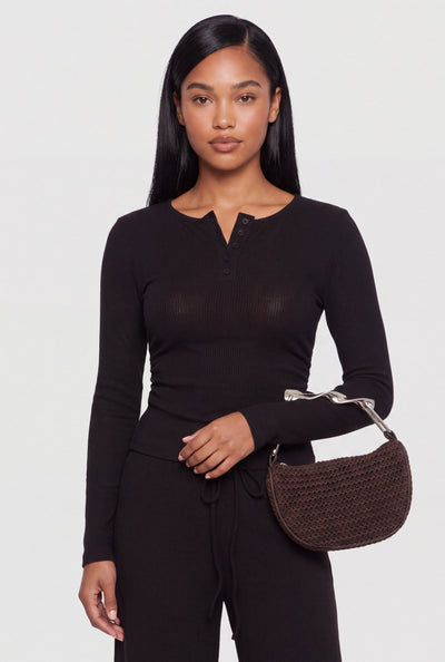 Emory Rib Knit Henley Top