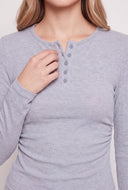 Emory Rib Knit Henley Top