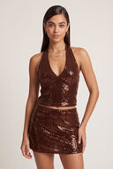 Sequin Halter Top