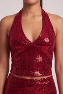 Sequin Halter Top