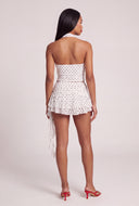 Polka Dot Ruched Halter Top