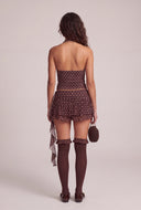 Polka Dot Ruched Halter Top