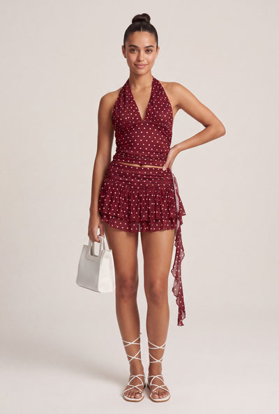 Polka Dot Ruffle Skort