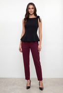 Kennedy Bow Sleeveless Peplum Blouse