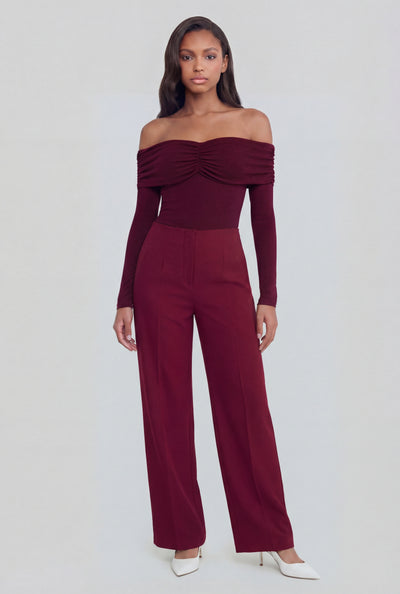 Elowyn Crepe Straight-Leg Dress Pants