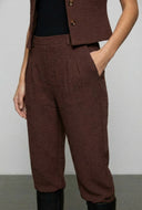 Textured Knit Wide-Leg Trousers