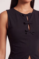 Sleeveless Keyhole Bow Top