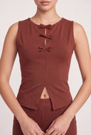 Sleeveless Keyhole Bow Top