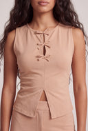Sleeveless Keyhole Bow Top