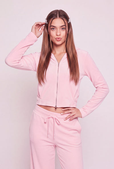 Lillian Velour Zip Hoodie