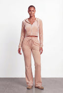 Neriah Velour Crop Hooded Sweatshirt