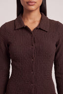 Leilani Textured Button Front Top