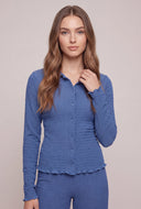 Leilani Textured Button Front Top