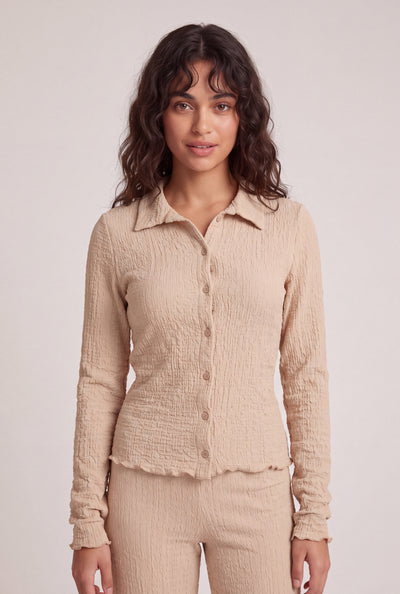 Leilani Textured Button Front Top